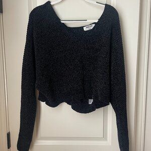 Cropped and Off the Shoulder Black Sweater